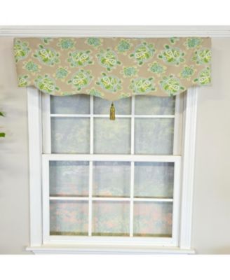 100% Cotton Tortuga Stanform  Fully lined Windows Rod Pocket Valance 50" x 16"  Green