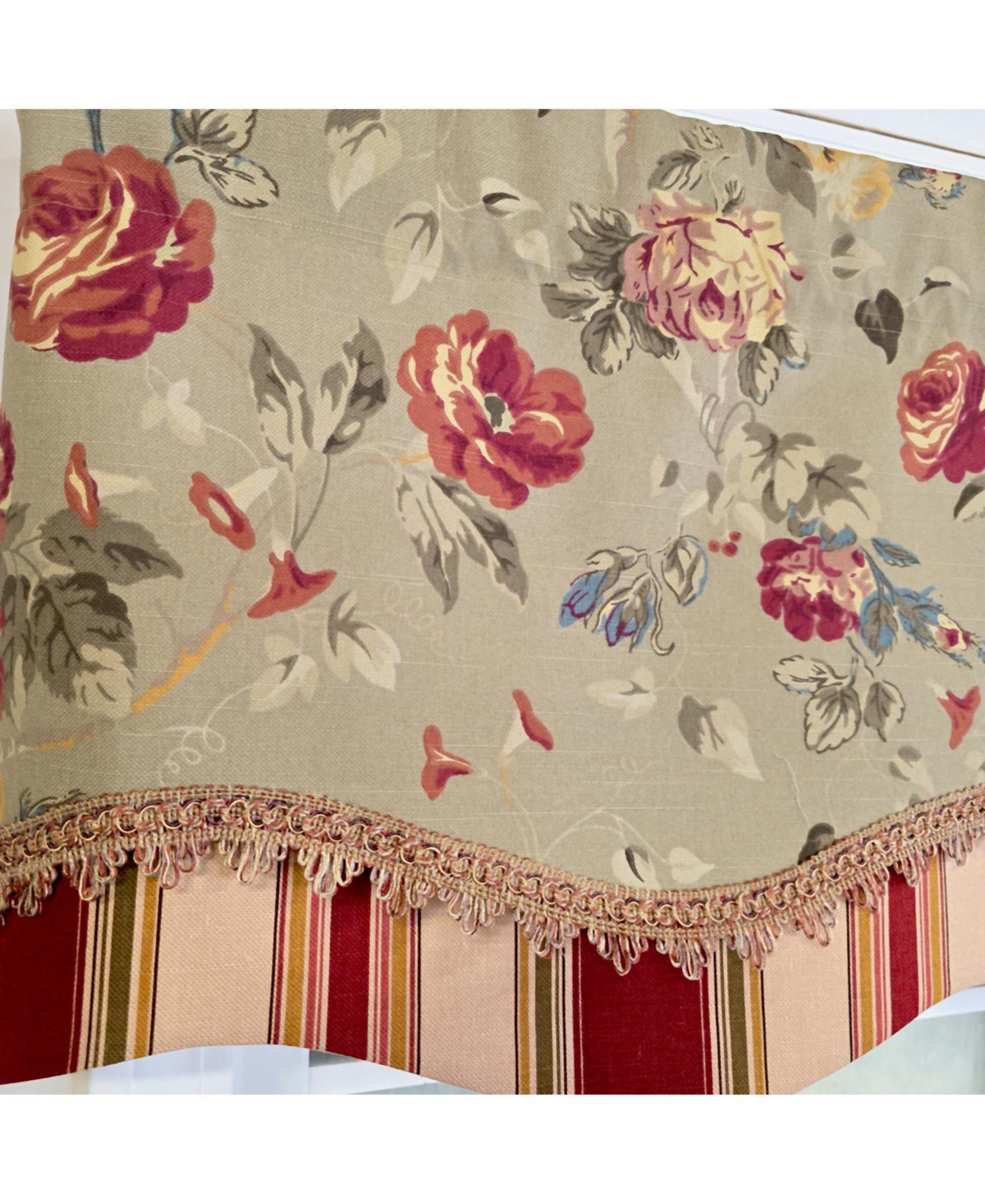 Rlf Home 100% Cotton Lymington Glory Fully lined Windows Rod Pocket Valance 50" x 16" Green