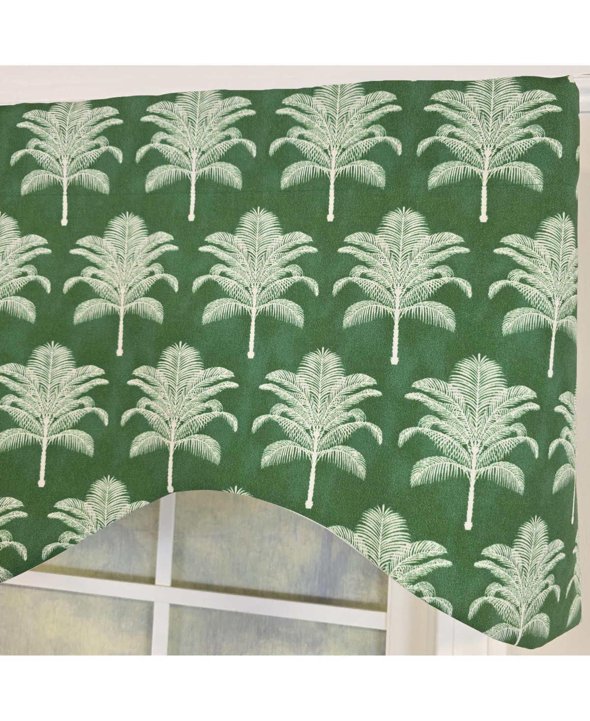 Rlf Home St. Croix Cornice Valance - 100% Cotton with Ivory Lining 50" x 17" Green