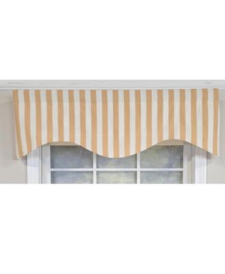 Playa Stripe Cornice Traditional Valance Tan 100% Cotton Lined 50" x 17"  Tan