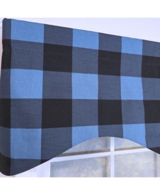 100% Cotton Barnyard Check  Cornice  Fully lined Windows Rod Pocket Valance 50" x 17"  Blue