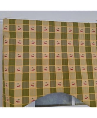 100% Cotton Cherry Plaid Cornice  Fully lined Windows Rod Pocket Valance 50" x 17"  Green