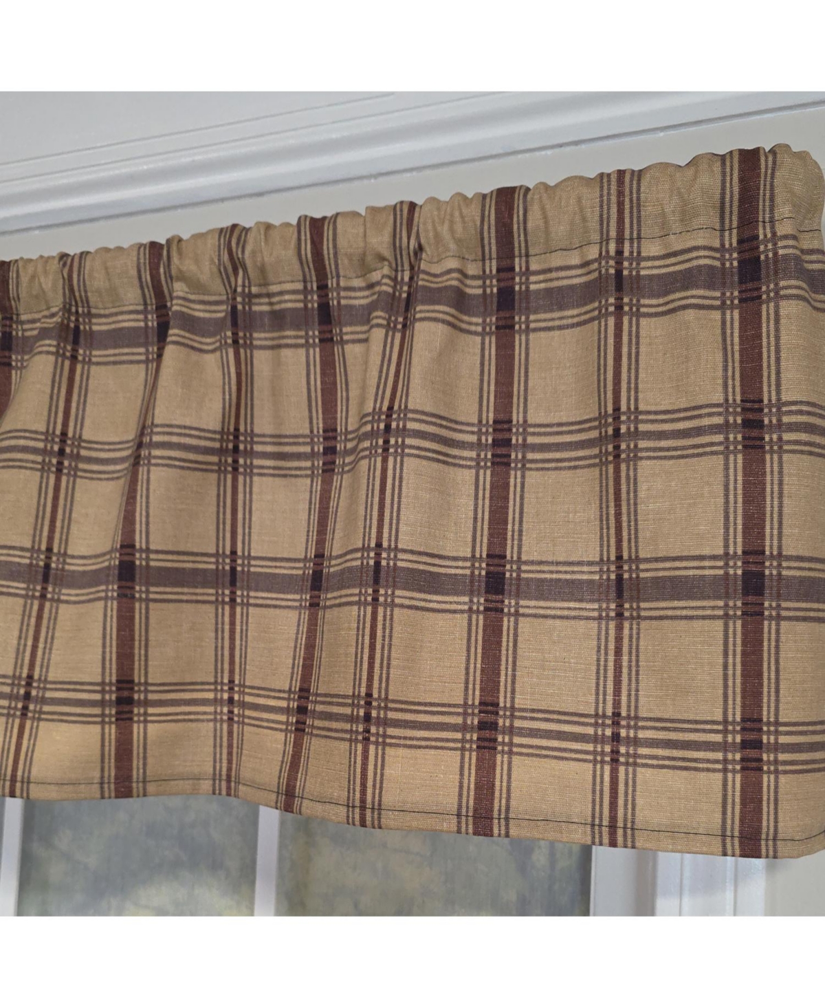 Rlf Home 100% Cotton Clambake Plaid Tailored Unlined Windows Rod Pocket Valance 51" x 12" Grape