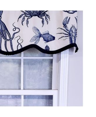 Modern Design Classic Aquarium Provance Style Window Valance 50" x 17" Navy