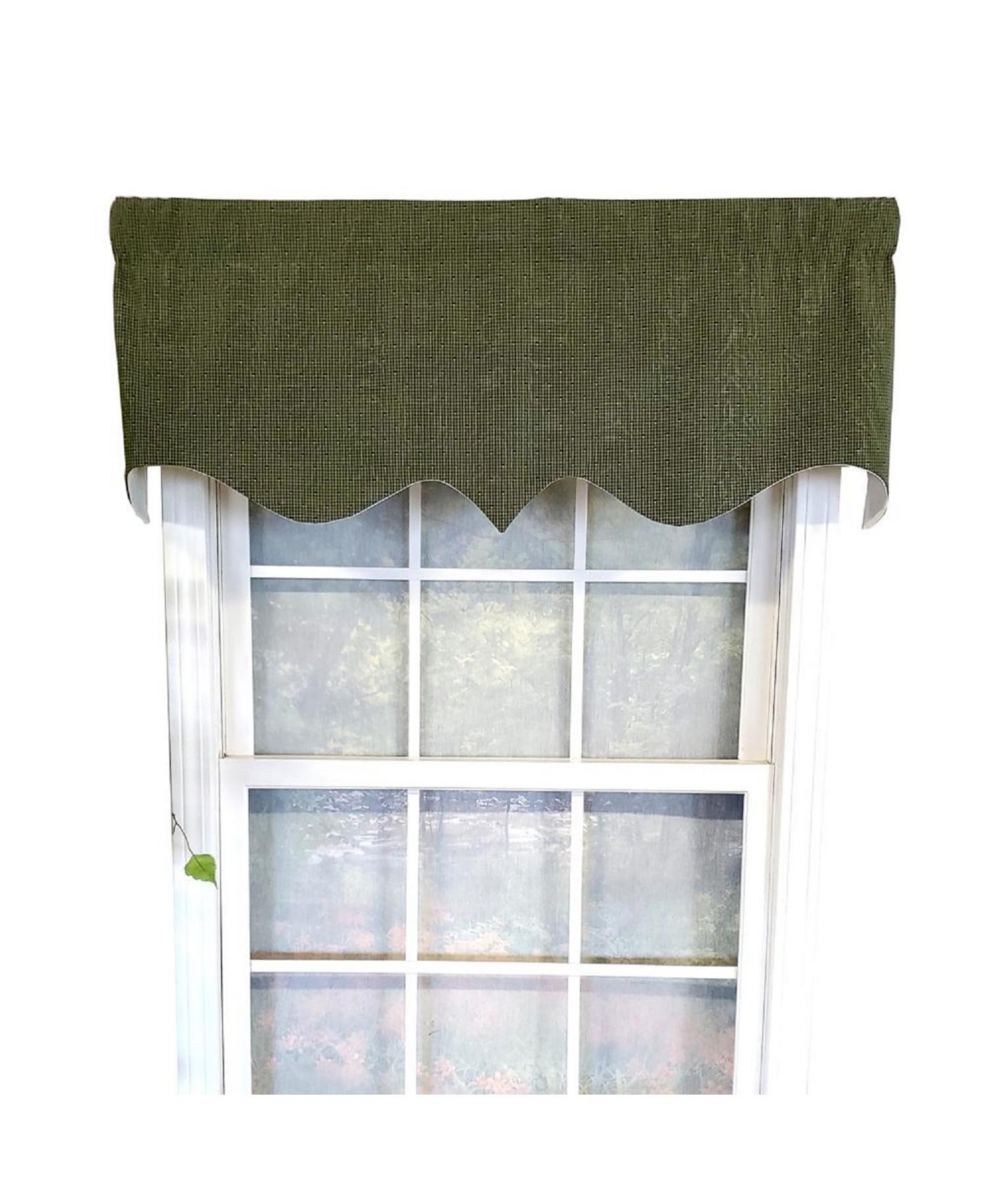 Rlf Home Sprinkle Regal 3" Rod Pocket Lining Luxurious and Elegant Window Treatment Valance 50" x 17" Hunter