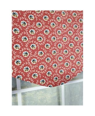 Athima Provence Mini Flower Bouquets Lining Effortless Installation Elegant Window Treatment Valance 50" X 15" Red