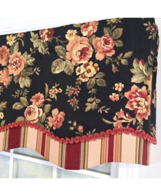 100% Cotton Lancaster Glory Fully lined Windows Rod Pocket Valance 50" x 16" Black