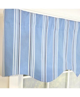 100% Cotton Freya Stripe Regal  Fully lined Windows Rod Pocket Valance 50" x 17"  Blue