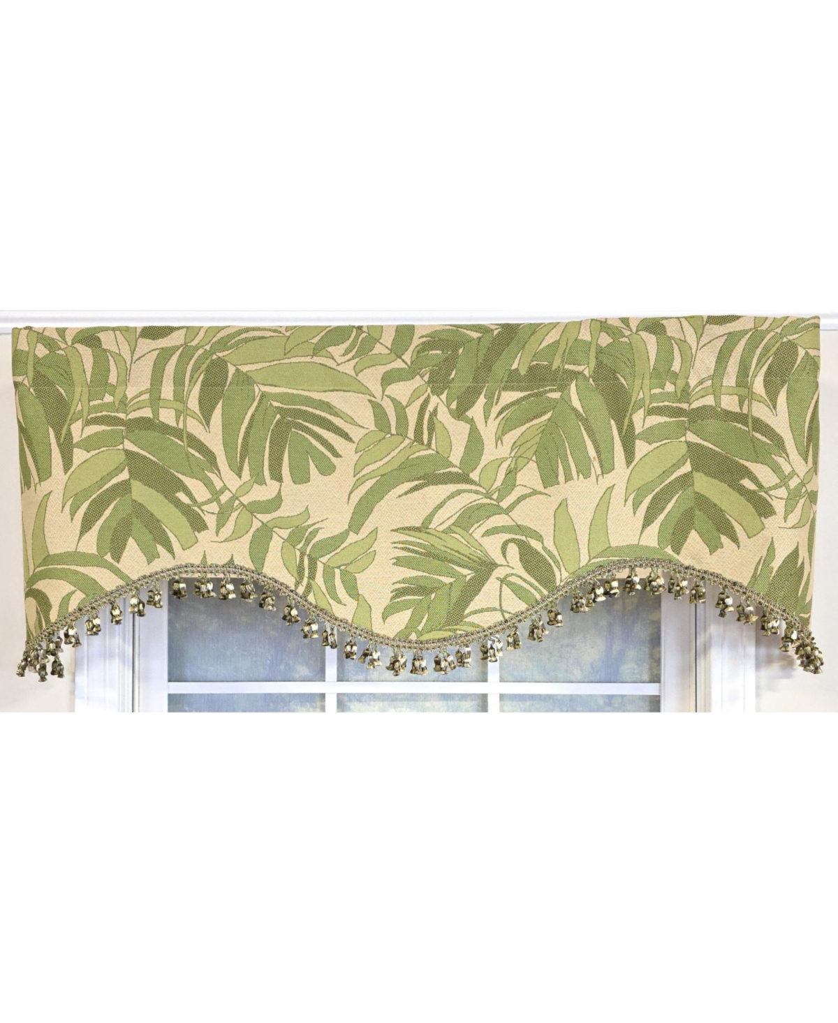 Rlf Home 100% Cotton Breeze Cornice Fully lined Windows Rod Pocket Valance 50" x 17" Green