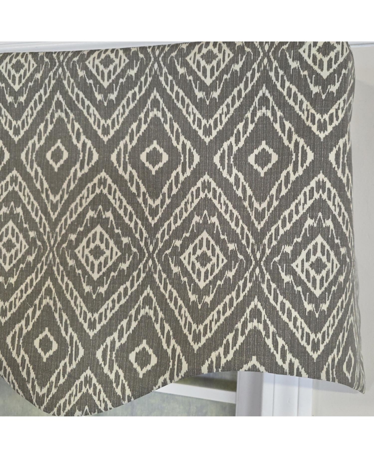 Rlf Home 100% Cotton Corsica Regal Fully lined Windows Rod Pocket Valance 50" x 17" Gray