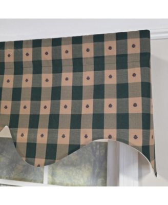 100% PolyesterCollette Squares Shaped  Fully lined Windows Rod Pocket Valance 51" x 15"  Green