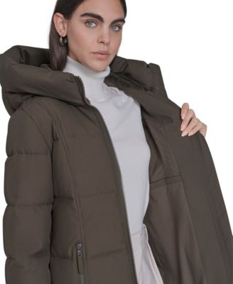 Women's Stand Collar Hooded Puffer Coat