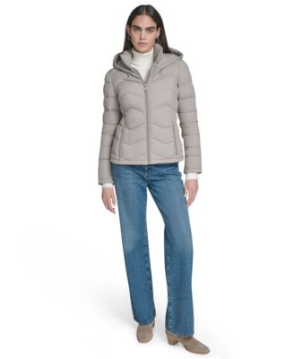 Women's Short Zip-Up Hooded Puffer Coat