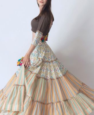 Women's Multi Color Tiered Chaniya Choli