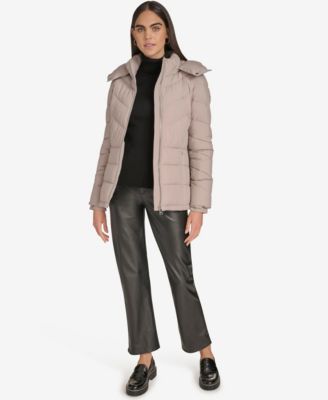 Women's Short Zip Front Puffer Jacket