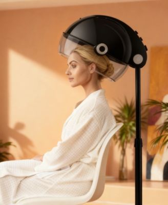 Professional Ionic Standing Hair Dryer with Temperature and Speed Adjustment, 60-Minute Timer, Height Adjustable Design