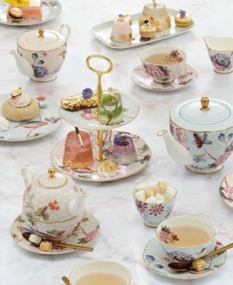 Green Cuckoo Teacup and Saucer