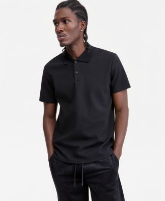 GUESS - Men's Waffle-Knit Polo Shirt