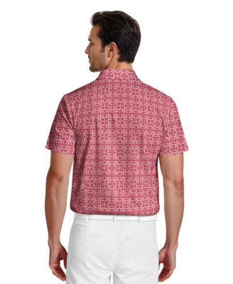 Men's Layered Boat Print Short-Sleeve Golf Polo Shirt