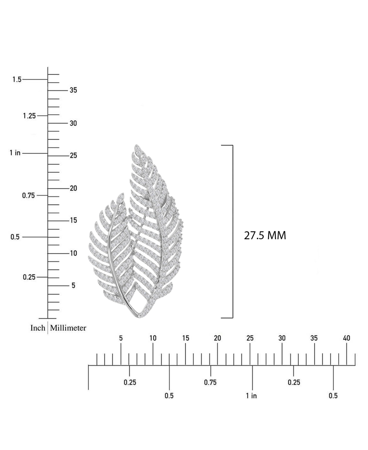 Macy's Cubic Zirconia Palm Branch Pin Brooch