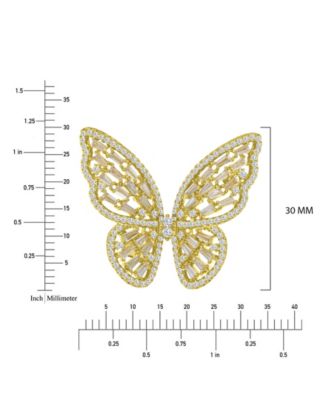 Cubic Zirconia Butterfly Pin Brooch