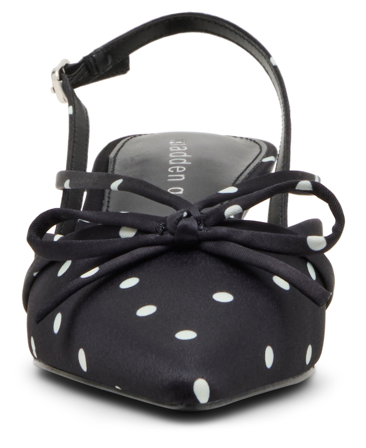 Madden Girl Women's Vixen Bow Slingback Kitten Heel Pumps In Black