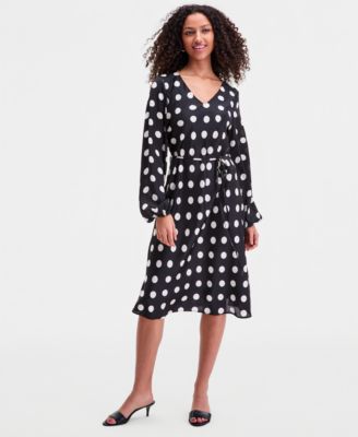 Sam Edelman - Women's Blouson-Sleeve Belted Midi Dress