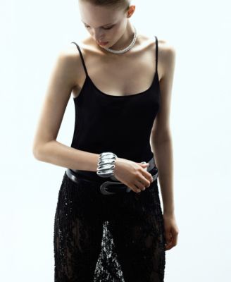 MANGO - Women's Embossed Rigid Bracelet