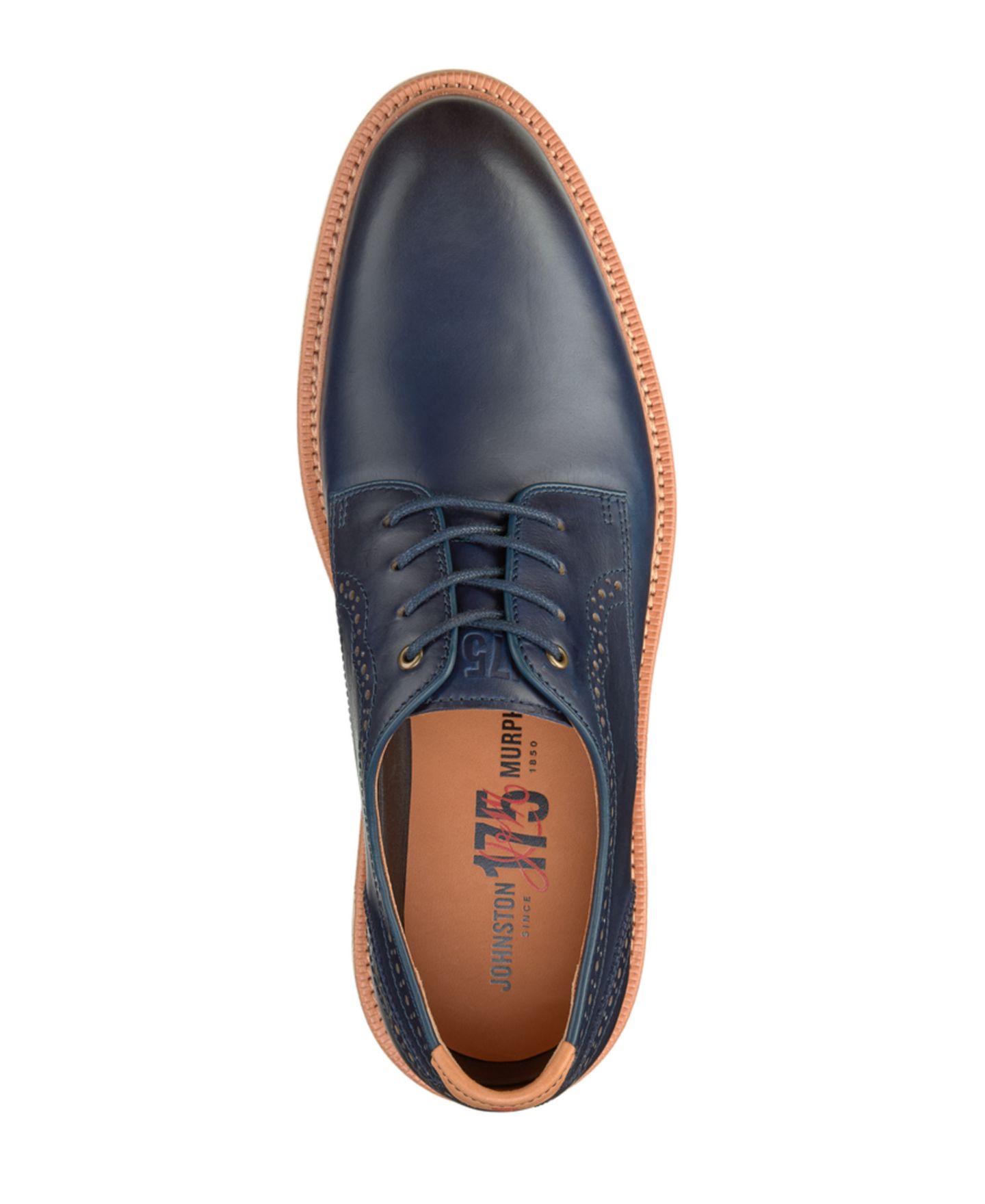 Мужские туфли Johnston & Murphy Lace-Up Leather Oxford, цвет: Тёмно-синий — фото 4