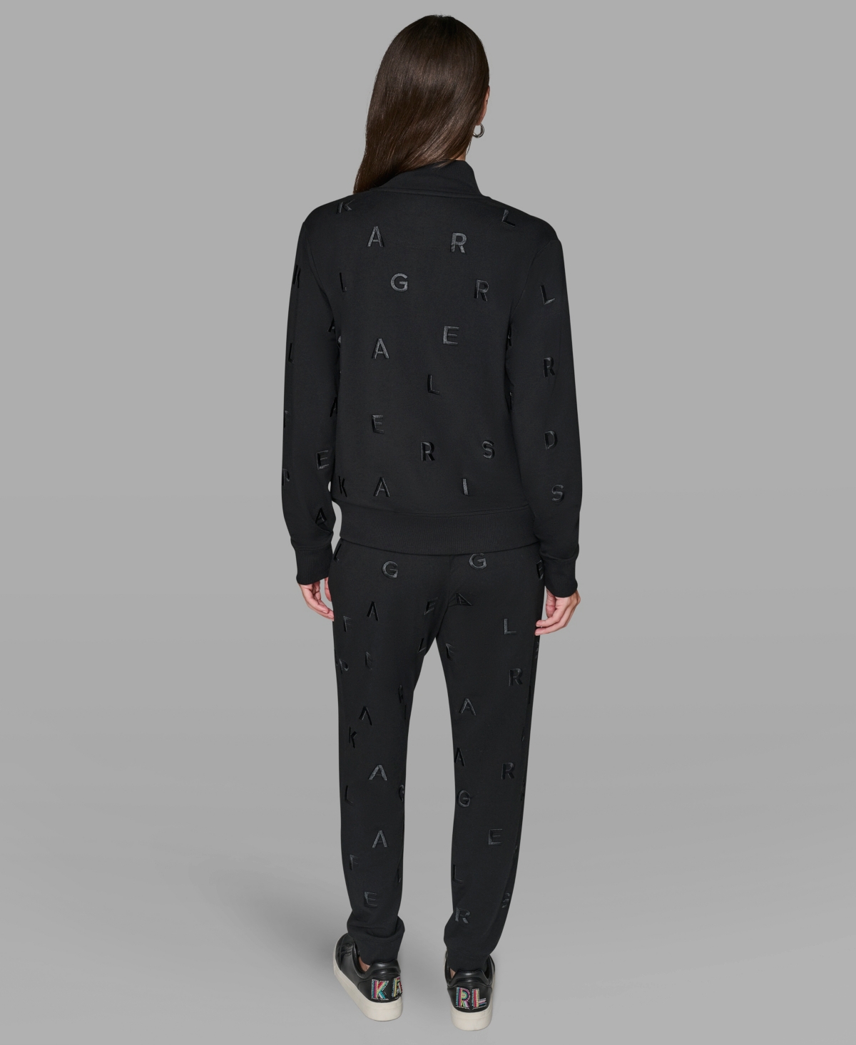 Karl Lagerfeld Women's Logo Detail Long Sleeve Jacket In Black