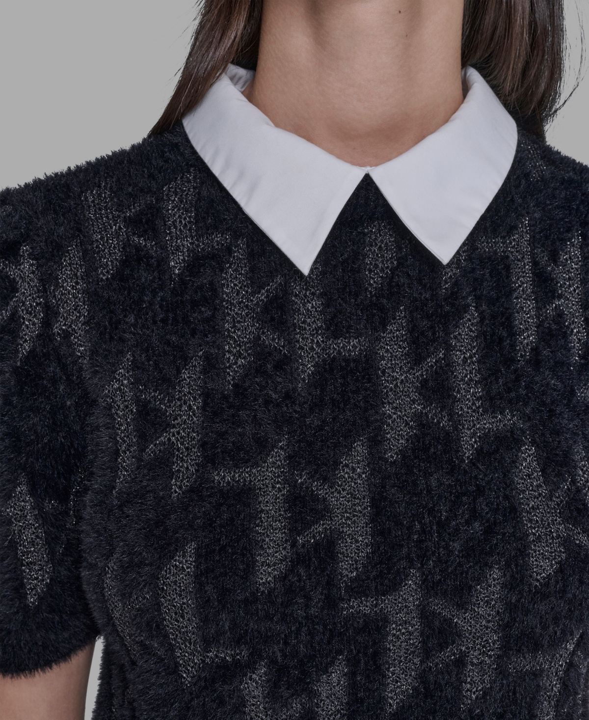 Karl Lagerfeld Women's Short-sleeve Knit Top In Black