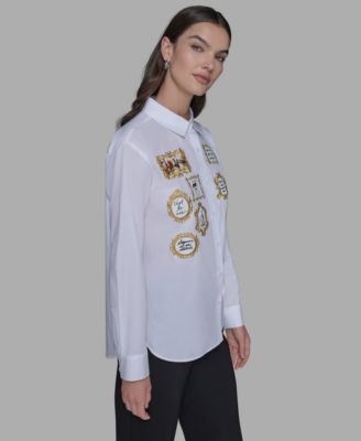 Women's Portrait Button Down Top