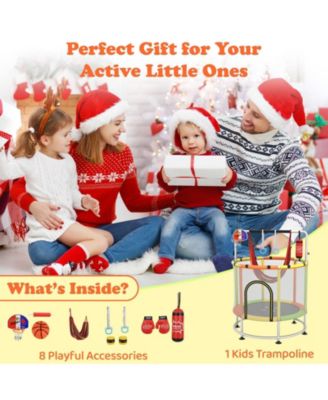 55" Kids Trampoline Gift for for 3-6 Years Old Boys and Girls