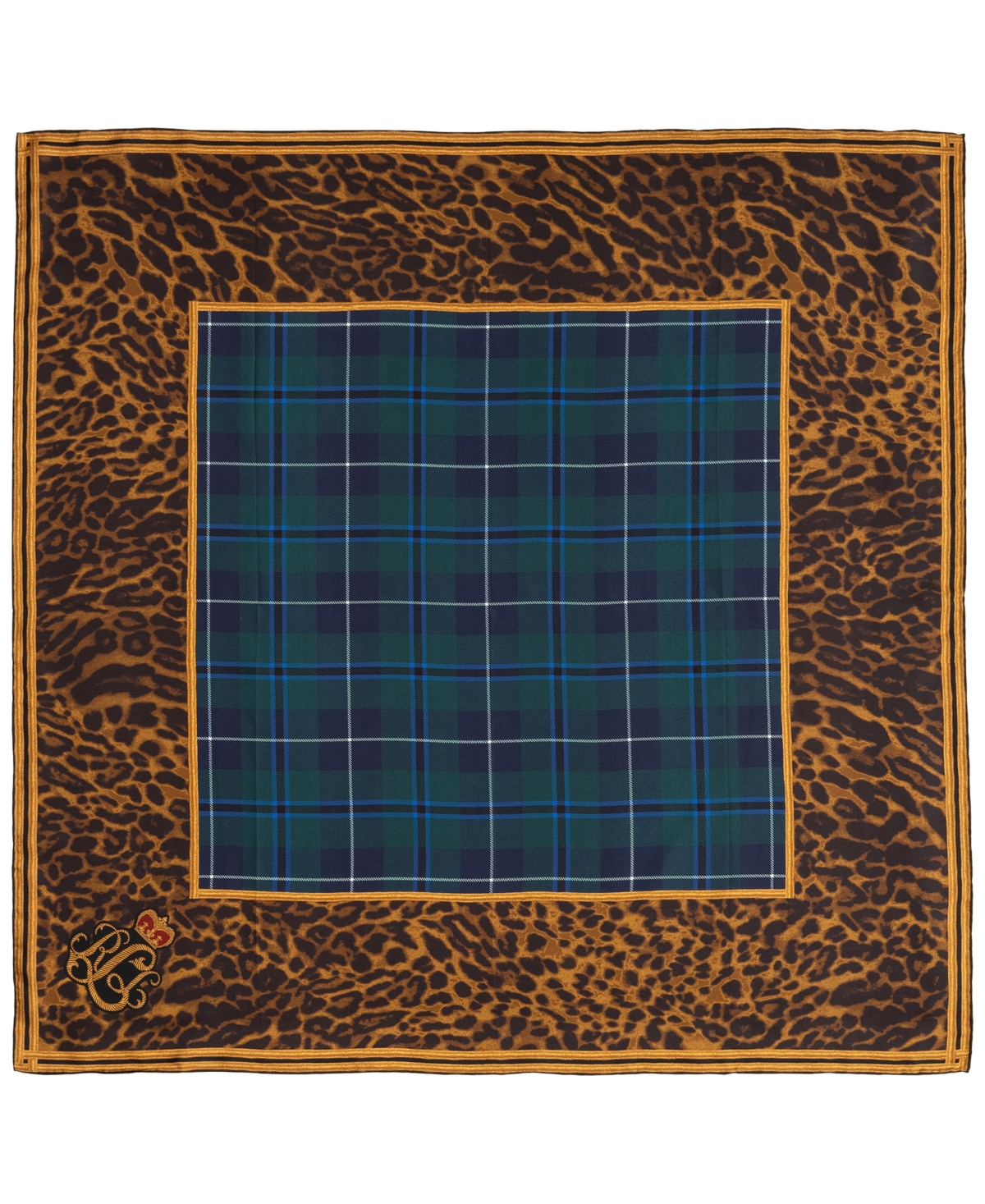 Lauren Ralph Holiday Plaid Animal Print Scarf