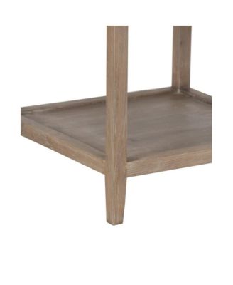 Lowell Solid White Oak Wood End Table, Brown