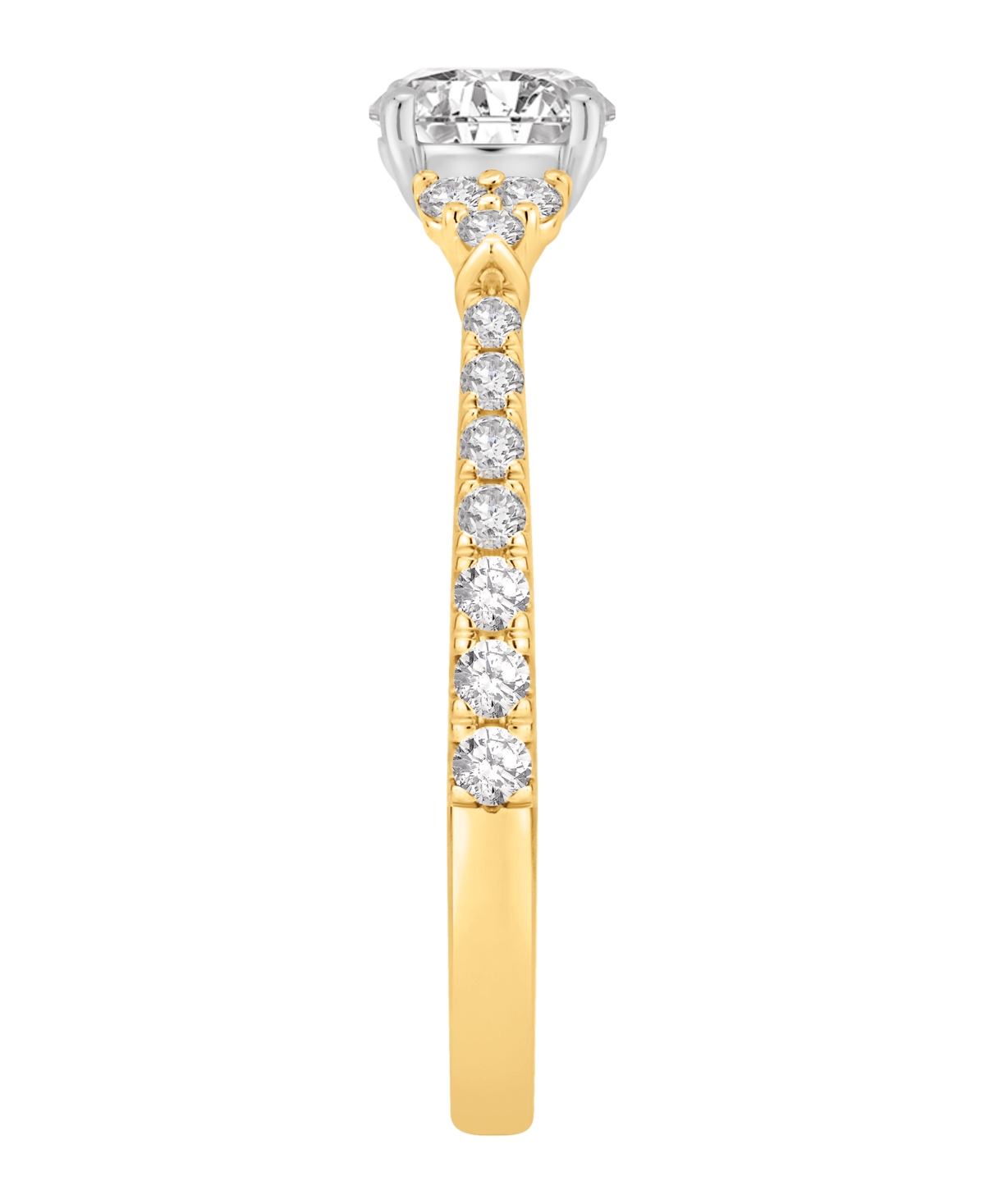 Macy's Diamond Accent Engagement Ring (1 Ct. T.w.) In 14k Two-tone Gold In Gold