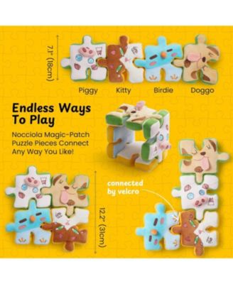 Interactive Squeaky Dog Puzzle Toys, 4-in-1 Tearable Rip Pull Apart Enrichment Plush Stuffed Crinkle Chew Toys for Small Medium Large Breeds