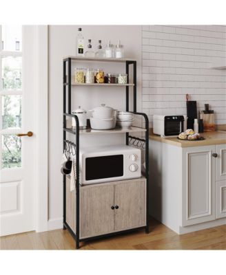 Metal Multilayered Gray Microwave Stand