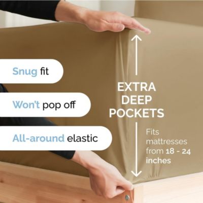 Extra Deep Pocket 18 - 24 Inch Microfiber Fitted Sheet - Twin Extra Long