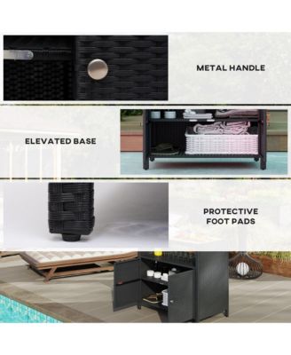 Wicker Outdoor Storage Cabinet, Rat Buffet Sideboard,