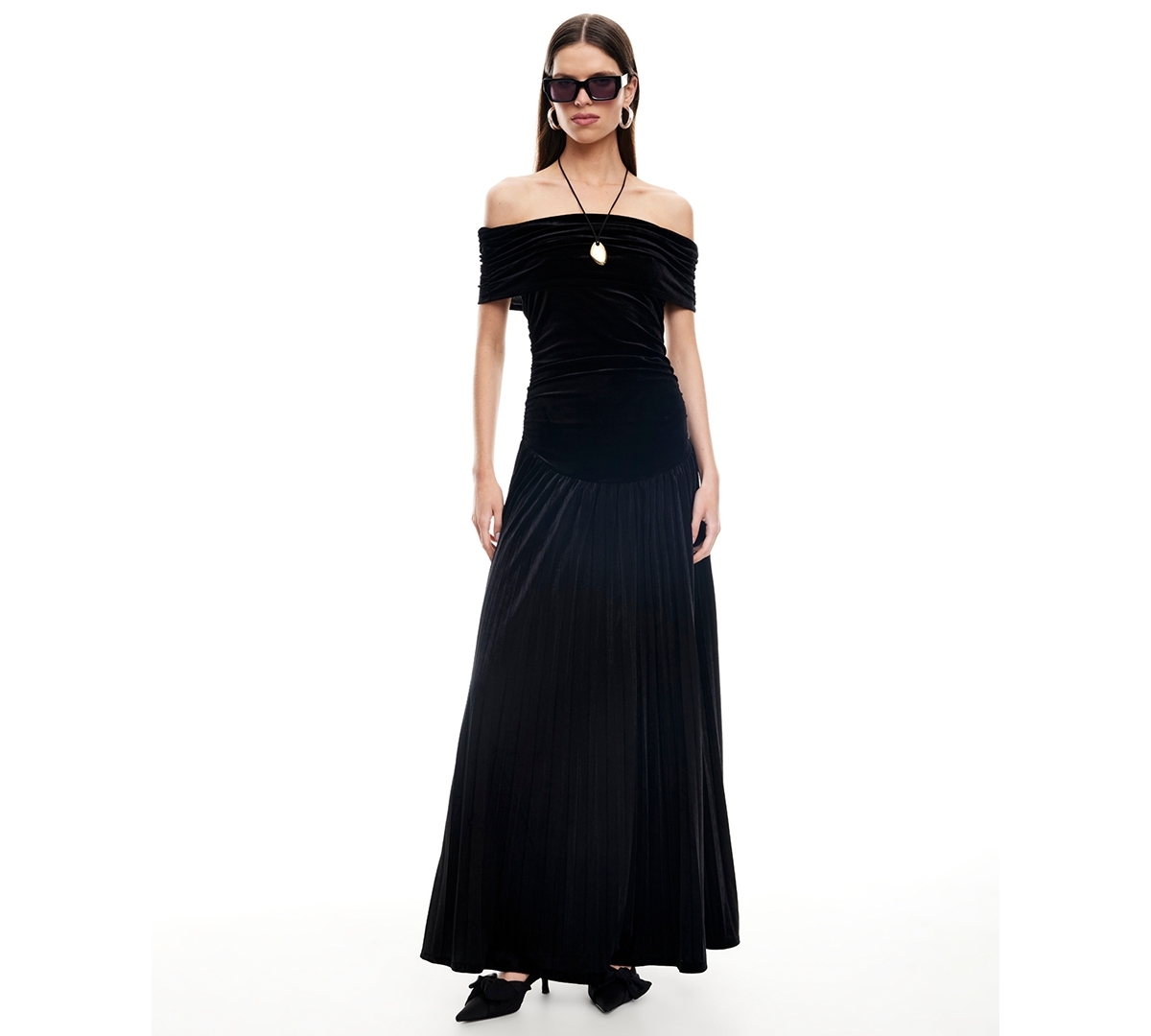 Lioness Women's Field Of Dreams Off-the-shoulder Maxi Dress In Black