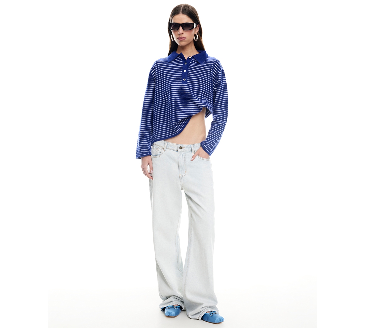 Lioness Mayfair Jersey Top In Blue