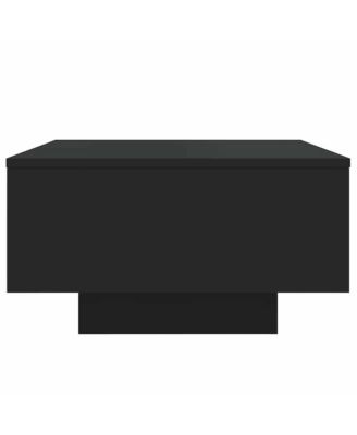 Coffee Table Black Engineered Wood 21.7 in square Lights