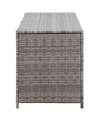 Patio Storage Box Gray 59.1"x19.7"x23.6" Poly Rattan