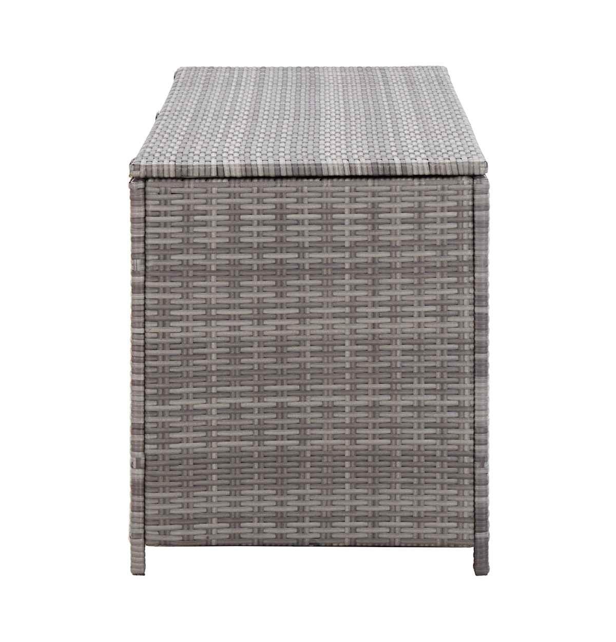 Patio Storage Box Gray 59.1"x19.7"x23.6" Poly Rattan