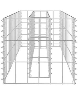 Gabion Raised Bed Silver Galvanized steel 35.4 x 11.8 x 11.8 in