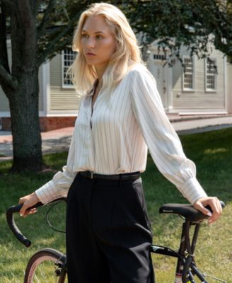 Women's Satin Pinstripe Top