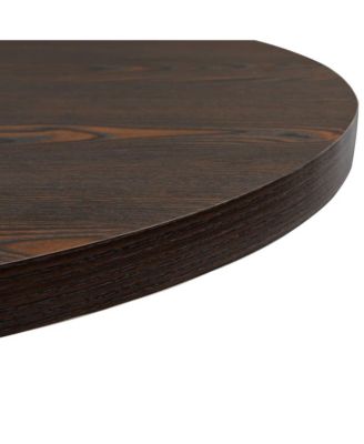 Dining Table Dark Ash MDF, Steel 31.5 in Diameter Simple
