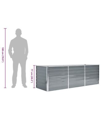 Sturdy Galvanized Steel Garden Raised Bed 94.5x31.5x30.3 in