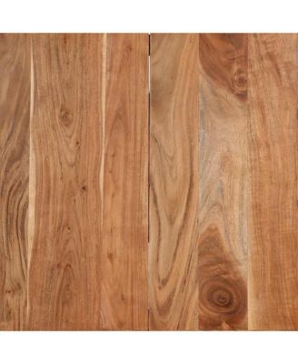 Bistro Table Natural wood and black Solid acacia wood and cast iron